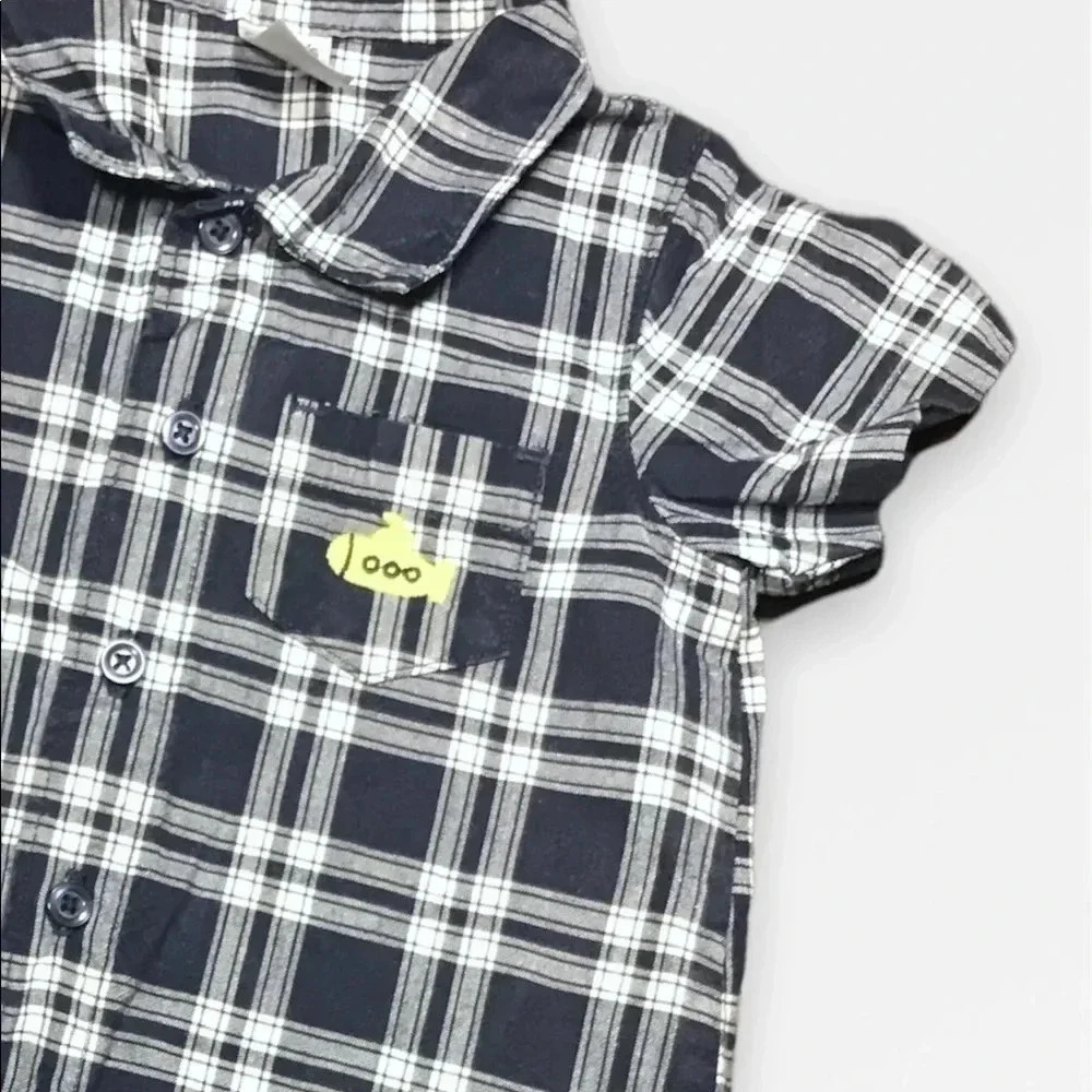 4/$20🥳 Navy Blue Short Sleeve Romper - Picture 2 of 3